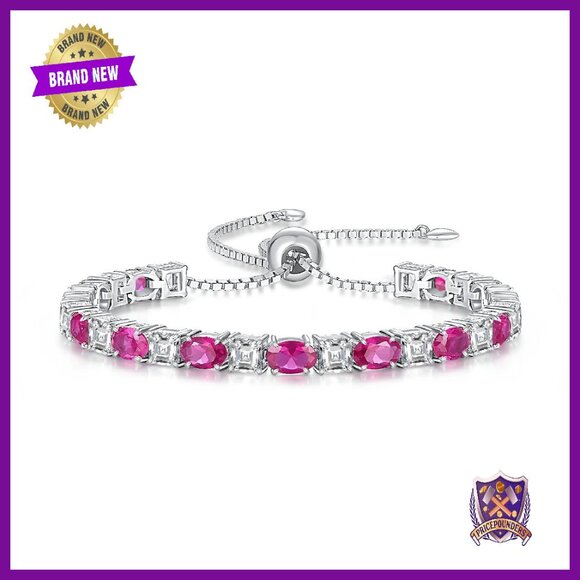 Sterling Silver Tennis Bracelet Adjustable 6-9 Inch Hypoallergenic Gift